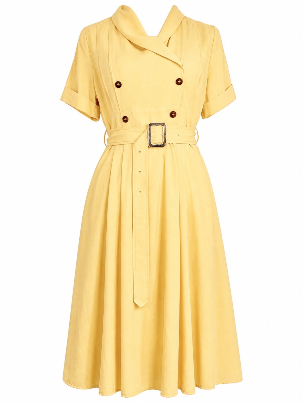 Simple Retro Winnie Dress Yellow 1940